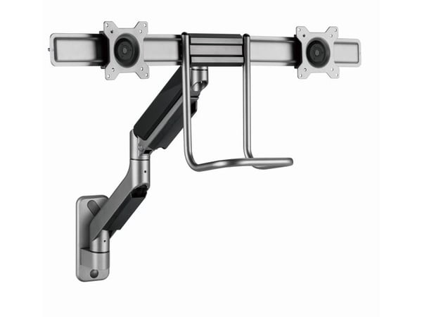 Gembird MA-WA2-02 - Monteringssett (2 VESA-adaptere, justerbar monitorarm) - justerbar arm - for 2 LCD/plasma-paneler - up to 8 kg - aluminium, stå...