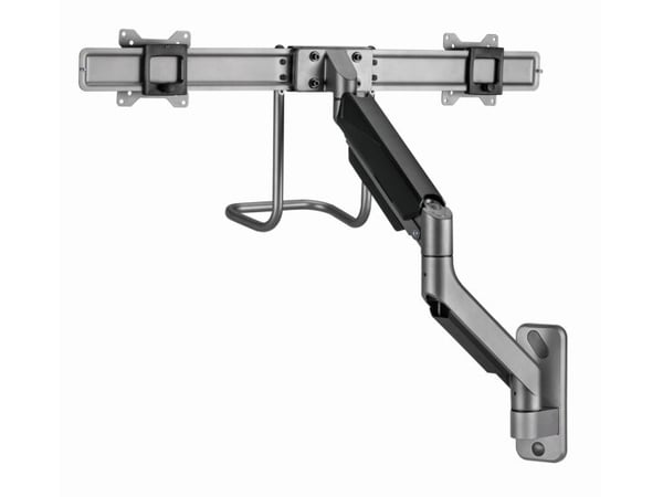 Gembird MA-WA2-02 - Monteringssett (2 VESA-adaptere, justerbar monitorarm) - justerbar arm - for 2 LCD/plasma-paneler - up to 8 kg - aluminium, stå...