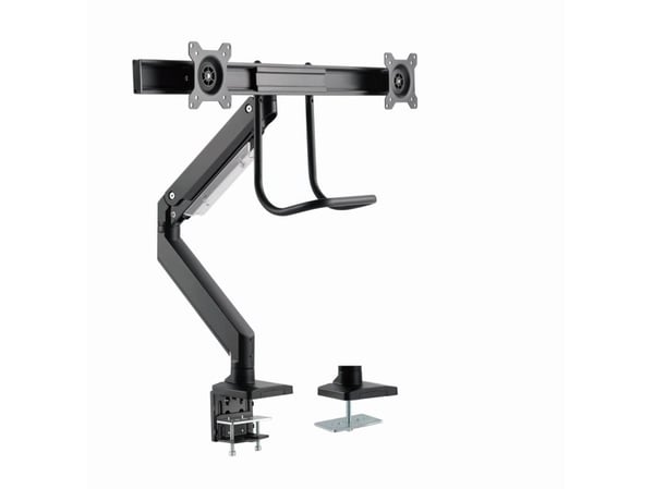 Gembird MA-DA2-04 - Monteringssett (bordmonteringsarm) - justerbar arm - for 2 LCD/plasma-paneler - stål, aluminium, plastikk - svart - skjermstørr...