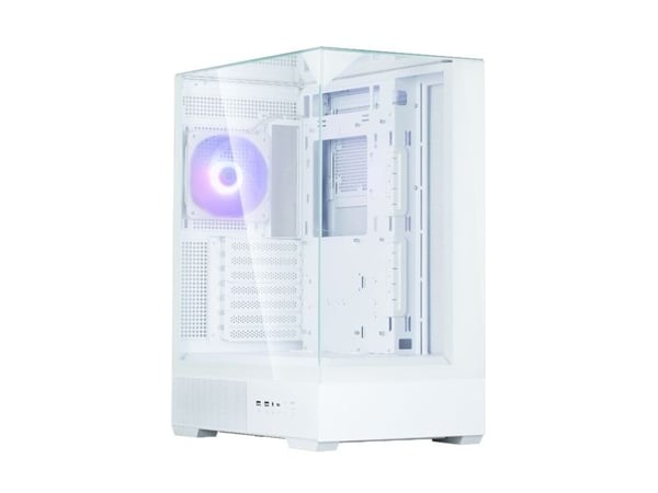 Zalman P40 Prism - Mid tower - ATX - sidepanel med vindu (herdet glass) - ingen strømforsyning (ATX) - hvit - USB/lyd