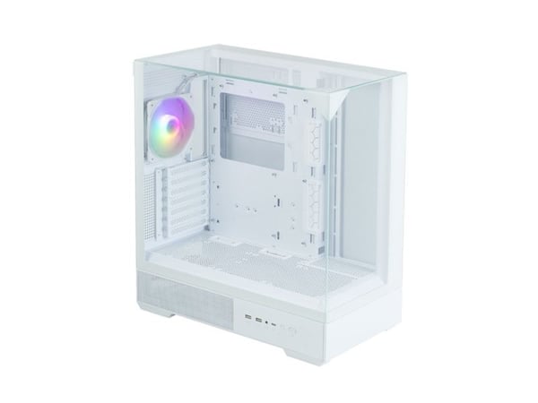 Zalman P40 Prism - Mid tower - ATX - sidepanel med vindu (herdet glass) - ingen strømforsyning (ATX) - hvit - USB/lyd