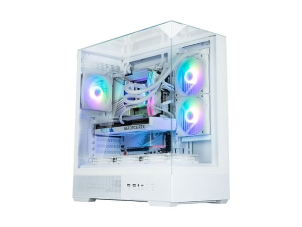 Zalman P40 Prism - Mid tower - ATX - sidepanel med vindu (herdet glass) - ingen strømforsyning (ATX) - hvit - USB/lyd