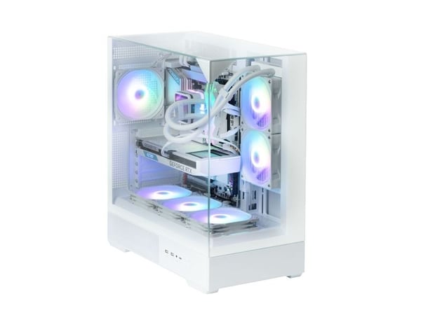 Zalman P40 Prism - Mid tower - ATX - sidepanel med vindu (herdet glass) - ingen strømforsyning (ATX) - hvit - USB/lyd