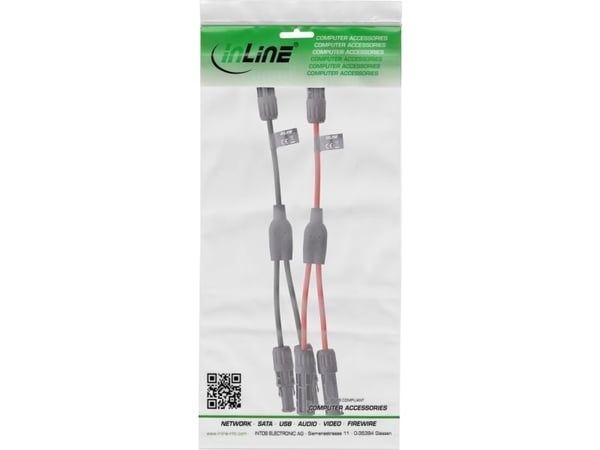 InLine 95020, Johtosetti, musta, Punainen, 4 mm², 0,36 m, 5,5 mm, 21 mm