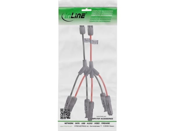 InLine 95030, Kaapelisarja, musta, punainen, 4 mm², IP68, Standardi4/MC4/PV4, urosliitin