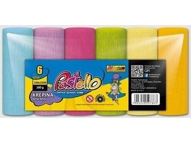 Crepe paper mini 10x250 cm 180 g 6 pastellfärger