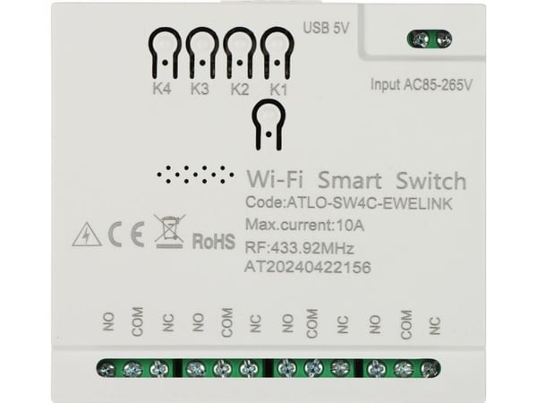 Atlo INTELLIGENTTIKYTKIN ATLO-SW4C-EWELINK Wi-Fi, eWeLink