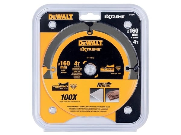 DeWALT DT1470-QZ, Monikiteinen timantti (PCD), Kuitusementtilevy, Laminaatti, 16 cm, 2 cm, 7000 RPM, DeWALT