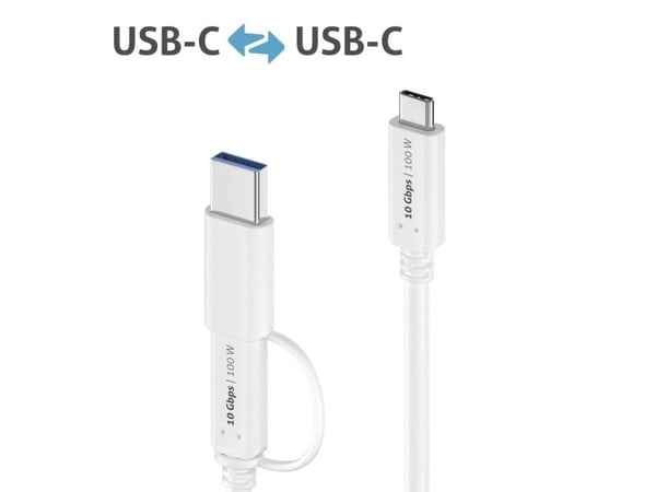 PureLink IS2512-005, 0,5 m, USB C, USB A/USB C, USB 3.2 Gen 2 (3.1 Gen 2), 10 Gbit/s, Hvit
