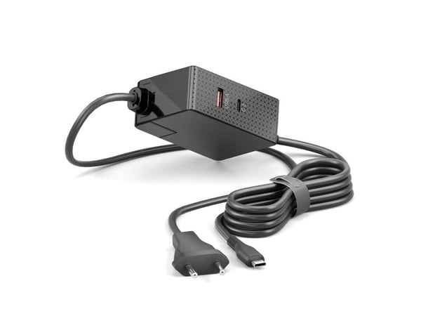 Vuelogic - USB-C &amp; USB-A GaN-laturi - 3-porttinen - 100 W PD - musta