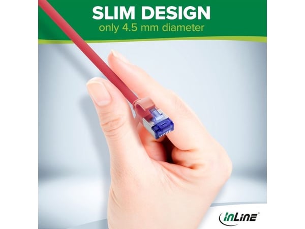InLine Patchcord Slim Cat.6A S/FTP TPE (LSZH) fleksibel PoE grønn 20m (74920G)