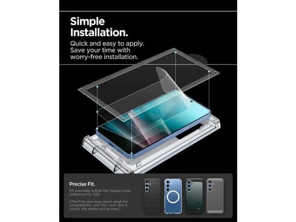 Spigen EliteShield EZ Fit, Samsung, Galaxy S25, Reptålig, Transparent, 1 styck