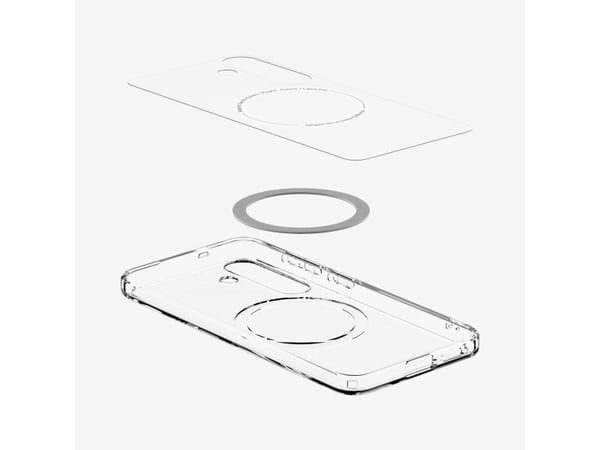 Spigen Ultra Hybrid (MagFit), deksel, Samsung, Galaxy S25, 15,8 cm (6,2"), gjennomsiktig, Hvid