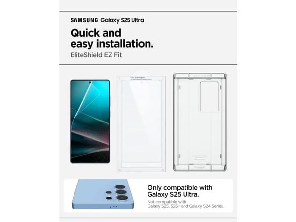 Spigen EliteShield EZ Fit, Samsung, Galaxy S25 Ultra, Reptålig, Transparent, 1 styck