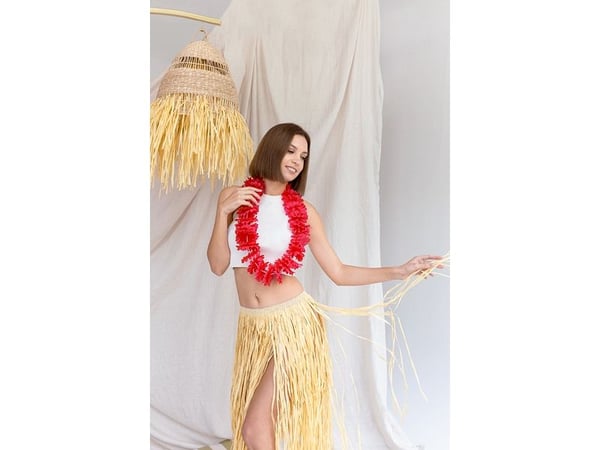 Hawaiihalsband mörkrosa 1,2m