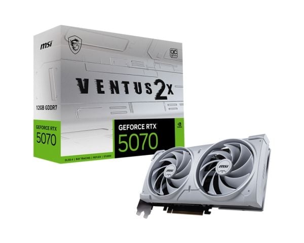 Näytönohjain MSI GeForce RTX 5070 12G VENTUS 2X OC Valkoinen