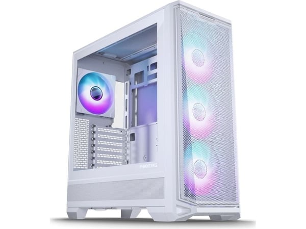 Phanteks Eclipse G400A - Mid tower gaming - ATX - sidepanel med vindu (herdet glass) - ingen strømforsyning (ATX) - matt hvit - USB/lyd