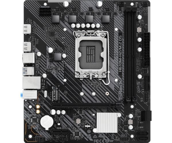 ASRock H610M-H2/M.2 D5 - Hovedkort - micro ATX - LGA1700-sokkel - H610 Chipset - USB 3.2 Gen 1 - Gigabit LAN - innbygd grafikk (CPU kreves) - HD-ly...