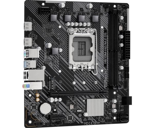 ASRock H610M-H2/M.2 D5 - Hovedkort - micro ATX - LGA1700-sokkel - H610 Chipset - USB 3.2 Gen 1 - Gigabit LAN - innbygd grafikk (CPU kreves) - HD-ly...