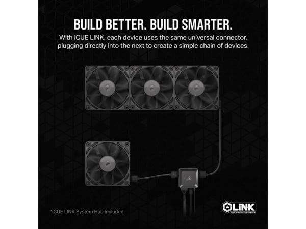 CORSAIR iCUE Link RX120 Triple Starter Kit - Kabinettvifte - 120 mm (en pakke 3)