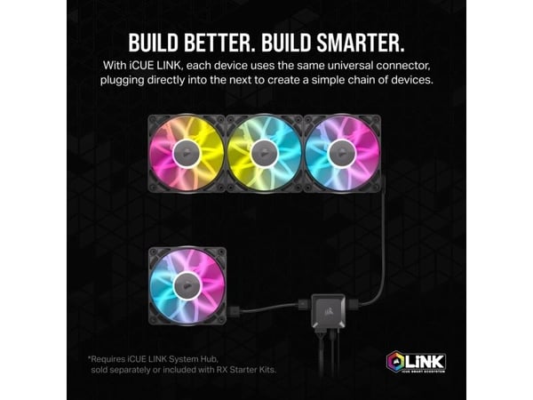 CORSAIR iCUE Link RX120 RGB - Insert tuulettimella - 120 mm - musta