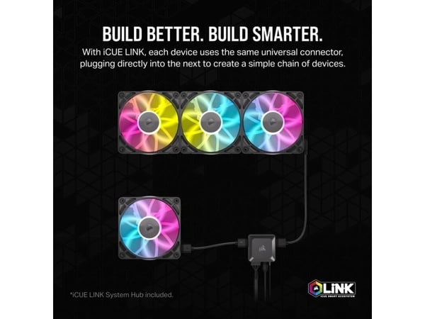 CORSAIR RX RGB Series, iCUE LINK RX140 RGB, 140mm Fan, Dual Pack