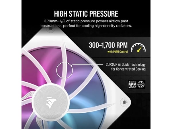 CORSAIR iCUE Link RX140 RGB Twin Starter Kit - Kabinettvifte - 140 mm - hvit (en pakke 2)