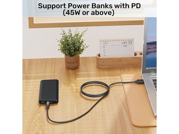 Unitek-virtalähteen kaapeli Lenovo 65W USB-C - DC11*4.5mm:lle