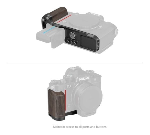 SmallRig 4801, digitalkameragrep, Nikon, Nikon Z f 4801, svart, tre, aluminium, tre, 149,8 mm