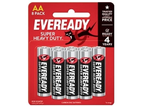 Eveready SHD AA zink-kol 1,5 V batteri, 8 st