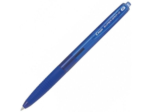 Pilot Super Grip G, Klips, Uttrykkbar kulepenn med hengefeste, Gjenfyllbar, Blå, 12 stykker, Fint