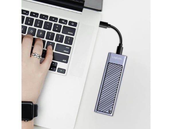 LogiLink UA0435, SSD-kabinett, M.2, M.2, SATA, 20 Gbit/sek, Hot-swap, Grå