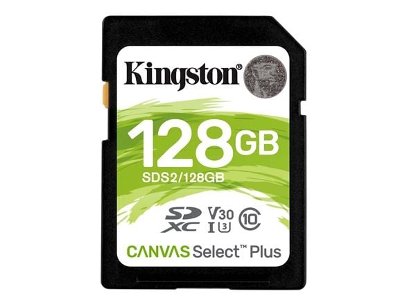 Kingston Technology Canvas Select Plus, 128 GB, SDXC, Luokka 10, UHS-I, 100 MB/s, 85 MB/s