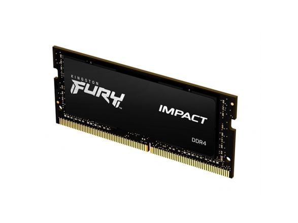Kingston Technology FURY 8 Gt 3200 MT/s DDR4 CL20 SODIMM Impact, 8 GB, 1 x 8 GB, DDR4, 260-pin SO-DIMM, Musta
