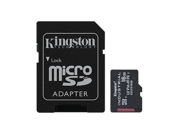 Kingston Industrial - Flashminnekort (microSDHC til SD-adapter inkludert) - 16 GB - A1 / Video Class V30 / UHS-I U3 / Class10 - microSDHC UHS-I