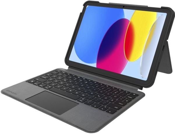 4smarts - Tastatur og folioveske - med styrepute - Apple Smart connector - QWERTZ - grafitt