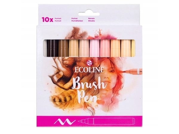 Schjerning Ecoline Brush Pen-set Portrait | 10 färger