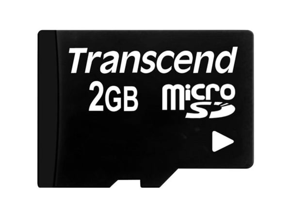 Transcend TS2GUSDC, 2 GB, MicroSD, NAND, 20 MB/s, 13 MB/s, Musta