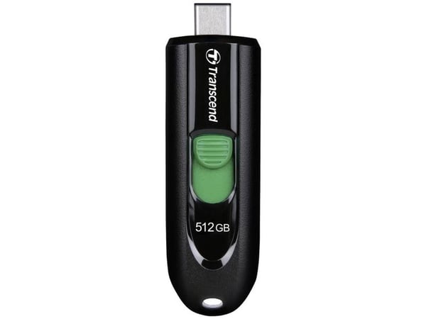 Transcend JetFlash 790 C, 512 GB, USB Type-C, 3.2 Gen 1 (3.1 Gen 1), Slide, 9 g, Black, Green
