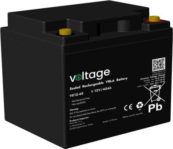 AGM-batteri 12V 40Ah VE12-40 (levetid 6-9 år)