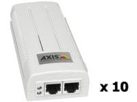 AXIS T8120 Midspan 15 W 1-port - Strøminjektor - AC 100-240 V - 15 watt (en pakke 10) - for AXIS C1410, D3110, M4215, M4328, P1385, P1455, Q1656, Q...