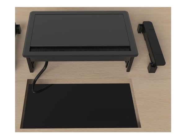 Deltaco OFFICE In-deskflip-upDeskOutlet,3 outlet,1x21W A+C USB,GST18, AC + USB A + USB C, CEE 7/3, Vastaanotto, Musta, Alumiini, Muovi, 50/60 Hz