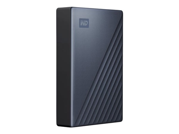WD My Passport Ultra WDBFTM0050BBL - Harddisk - kryptert - 5 TB - ekstern (bærbar) - USB 3.1 (USB-C kontakt) - 256-bit AES - blå