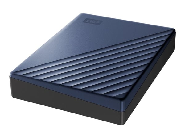 WD My Passport Ultra WDBFTM0050BBL - Harddisk - kryptert - 5 TB - ekstern (bærbar) - USB 3.1 (USB-C kontakt) - 256-bit AES - blå
