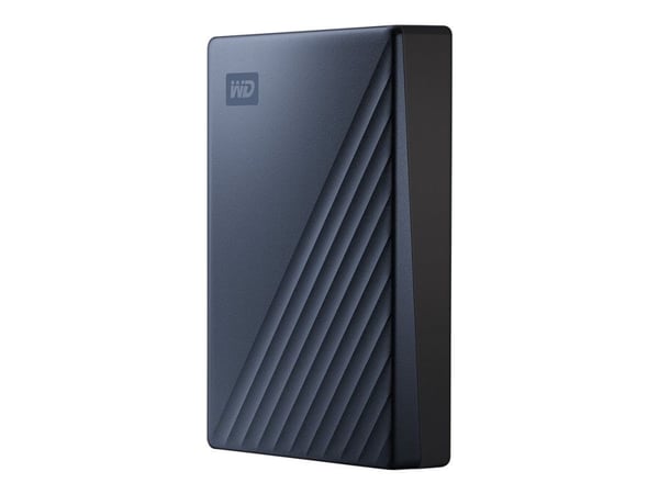 WD My Passport Ultra WDBFTM0050BBL - Harddisk - kryptert - 5 TB - ekstern (bærbar) - USB 3.1 (USB-C kontakt) - 256-bit AES - blå