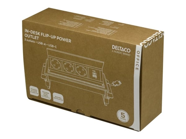 OFFICE In-deskflip-upDeskOutlet,3 pistorasiaa,1x21W A+C USB,GST18