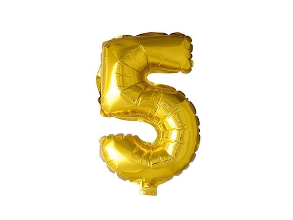 Folie tal ballon 5 guld, 41 cm