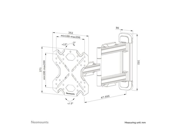 Neomounts WL40S-850BL12 - Monteringssett (veggmontering) - for TV