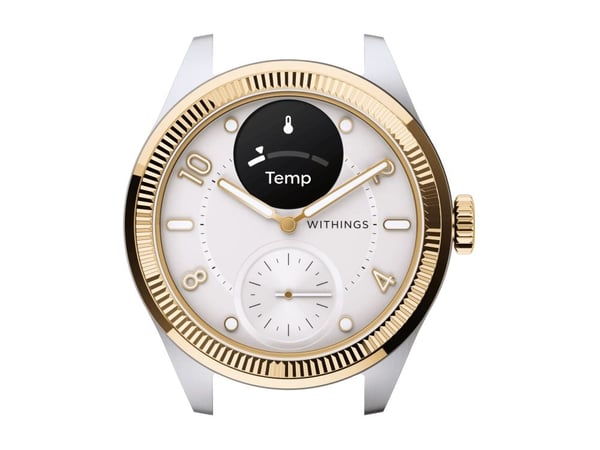 Withings ScanWatch Nova - Brilliant Edition - 39 mm - rustfritt stål - hybridsmartur med bånd - metall - display 0.63" - grayscale - Bluetooth LE, ...