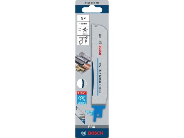 BOSCH sagblad S PRO S937EAF 1,1 x 25 x 150 mm /5 stk